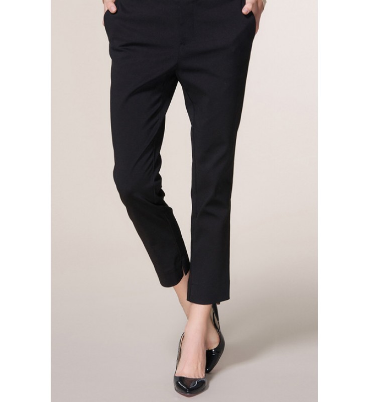 Black Zipper Skinny Pockets Pants