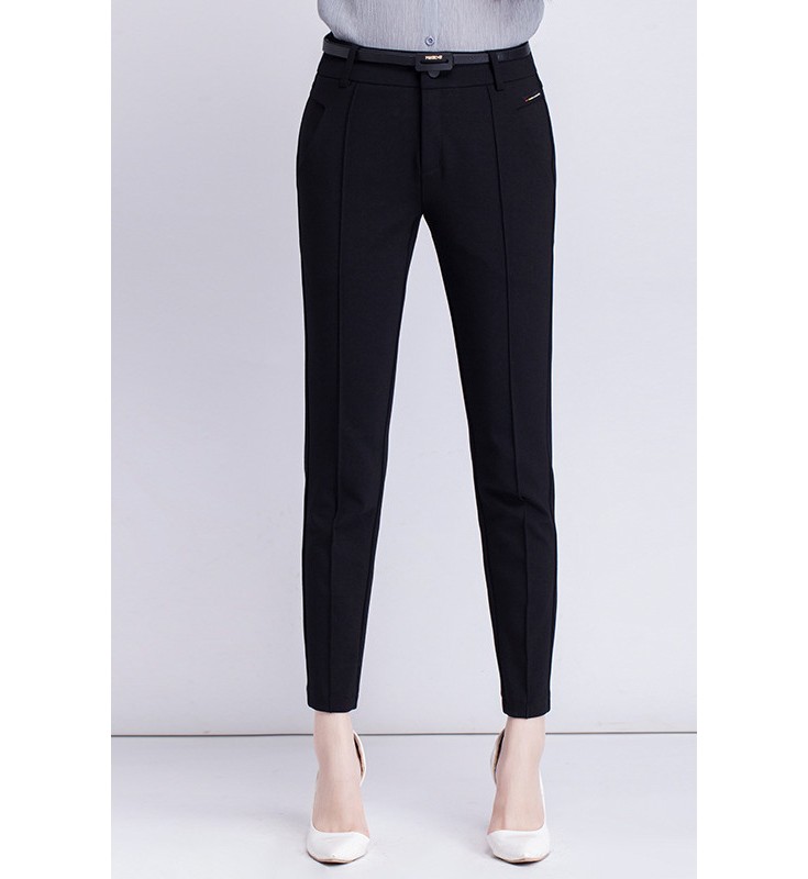 Black Zipper Pockets Skinny Pants