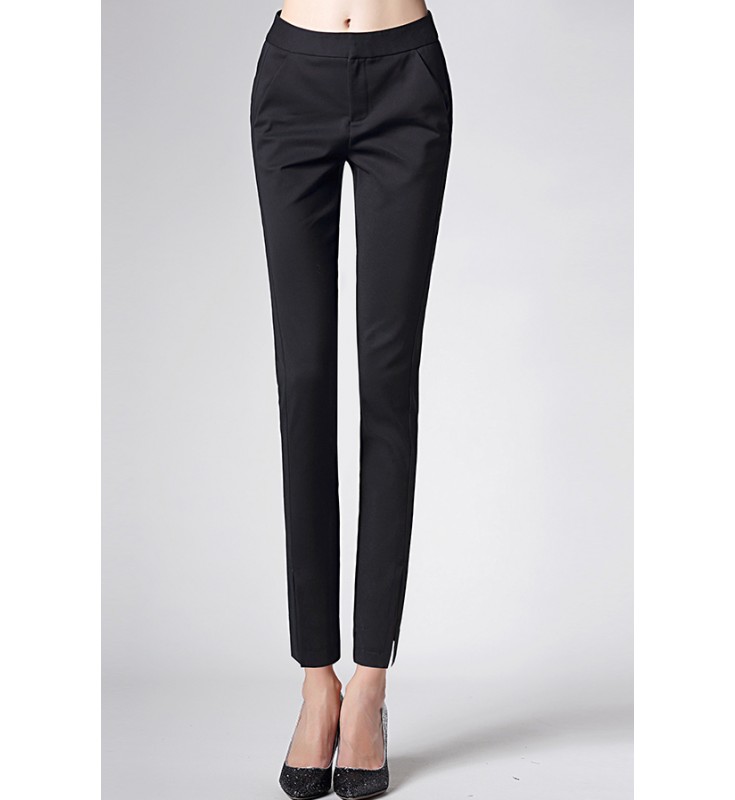 Black Pockets Skinny Leg Pants