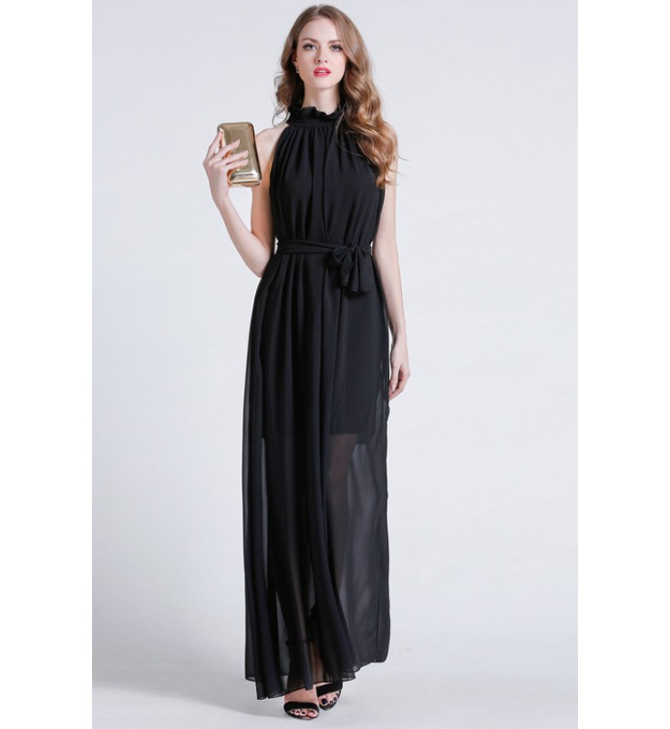 Black Sleeveless Maxi Dress